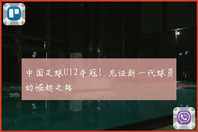 中国足球U12夺冠！见证新一代球员的崛起之路